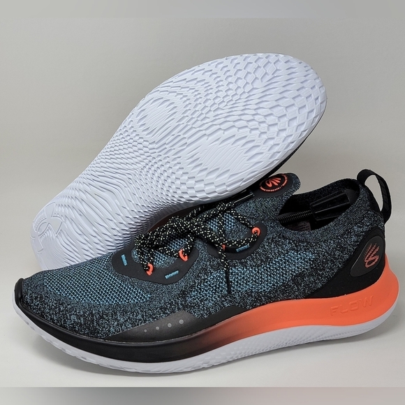 Under Armour UA Curry Flow Go Black Fresco Blue 3025878-001 Men's Size 18 New - Picture 1 of 10